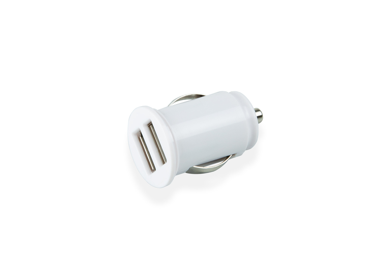Dual Usb Car Charger (White)