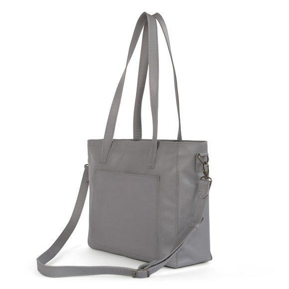 X0001595 Caris Leather Everyday Tote - Alloy Grey 