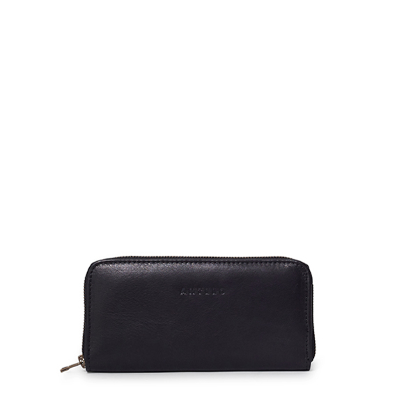 X0000107 Hayley ladies leather zip-around wallet - Black