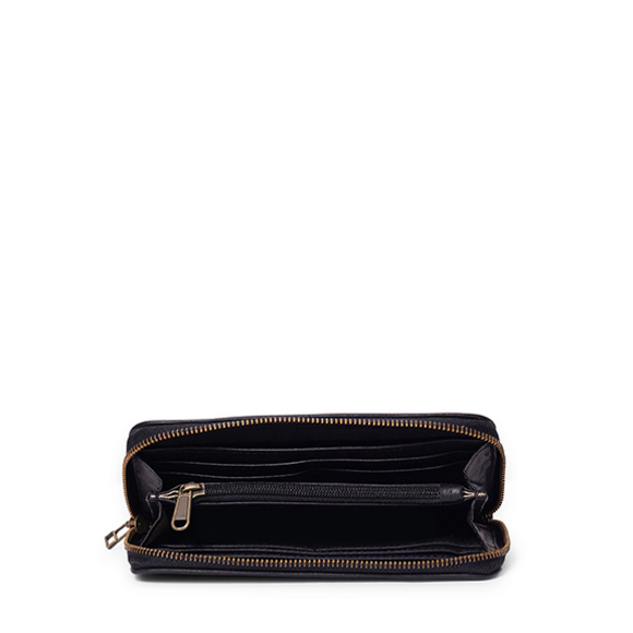 X0000107 Hayley ladies leather zip-around wallet - Black