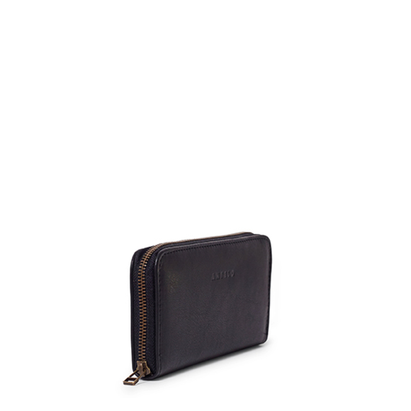 X0000107 Hayley ladies leather zip-around wallet - Black