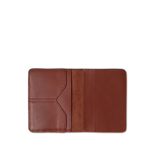 X0001552 Hudson leather passport holder - Sable Tan