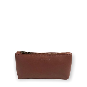 X0000369 Sofia leather zip pouch - Sable Tan