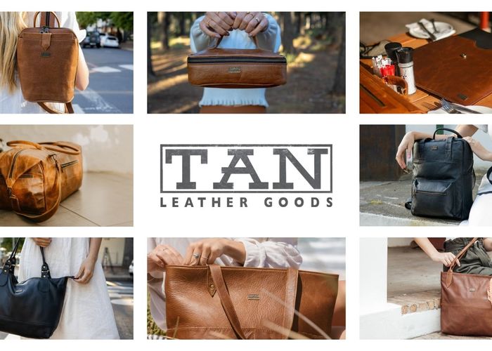 tan leather goods banner