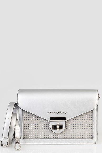 Sissy Boy Diamante Crossbody Silver