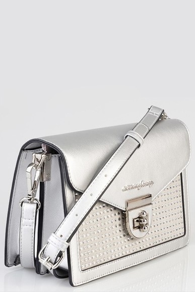 Sissy Boy Diamante Crossbody Silver