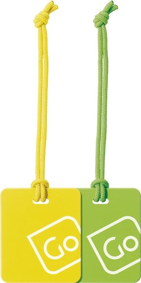 ADAMS INTERNATIONAL LUGGAGE TAGS GREEN/YELLOW