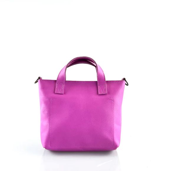 Antelo Zazi Leather Patite Crossbody Tote-Purple