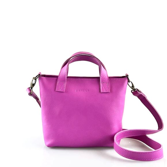 Antelo Zazi Leather Patite Crossbody Tote-Purple