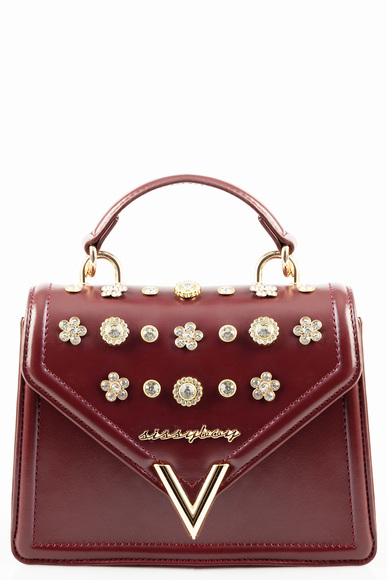 SB BG782 Detailed Mini Handbag - Burgundy 